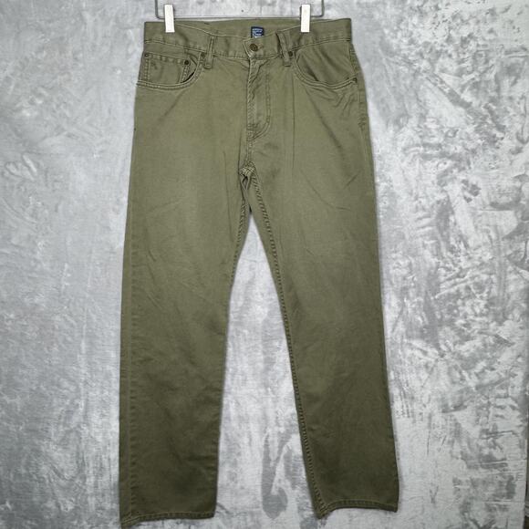 Polo Ralph Lauren Jeans Mens 30x30 Olive Green Straight Leg Twill Dry Goods - Picture 1 of 13